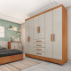 Guarda Roupa Casal Arizona c/ 6 Portas 4 Gavetas - Cinamomo/Off White
