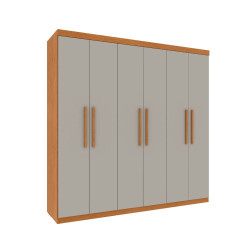 Guarda Roupa Casal Lagos c/ 6 Portas 4 Gavetas - Cinamomo/Off White Guarda Roupa Casal Lagos c/ 6 Portas 4 Gavetas - Cinamomo/Off White