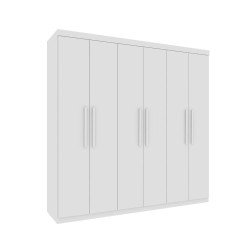 Guarda Roupa Casal Lagos c/ 6 Portas 4 Gavetas - Neve Guarda Roupa Casal Lagos c/ 6 Portas 4 Gavetas - Neve