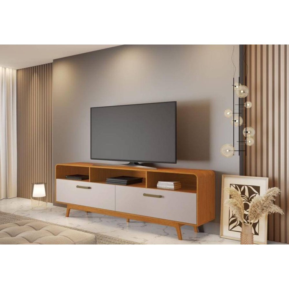 Rack Cristal para TVs até 70'' - Cinamomo/Off White