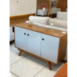 Aparador Buffet Harmonia c/ 3 Portas - Cinamomo/Off White