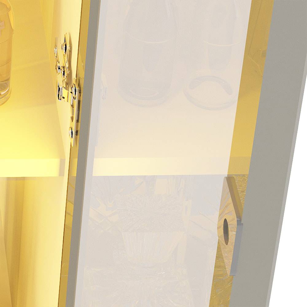Home Luminare c/ Porta Reflecta 293cm c/ Led para Tv até 85 " - Off White/Naturale