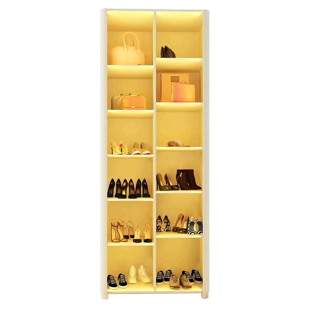 Sapateira Innova Com 2 portas Reflecta Com Pés Com Led Innova - Off White 