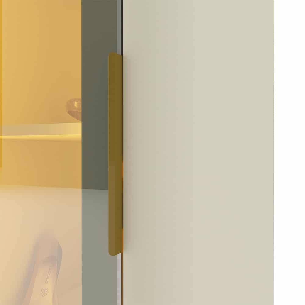 Sapateira Innova Com 2 portas Reflecta Com Pés Com Led Innova - Off White 