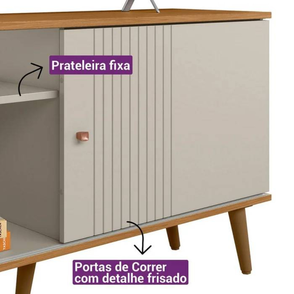 Rack Bancada Rubi para Tvs até 50 " - Nature/Off White
