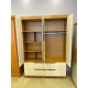 Guarda Roupa Solteiro Doble 4 Portas 4 Gavetas - Cinamomo/Off White