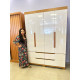 Guarda Roupa Solteiro Doble 4 Portas 4 Gavetas - Cinamomo/Off White