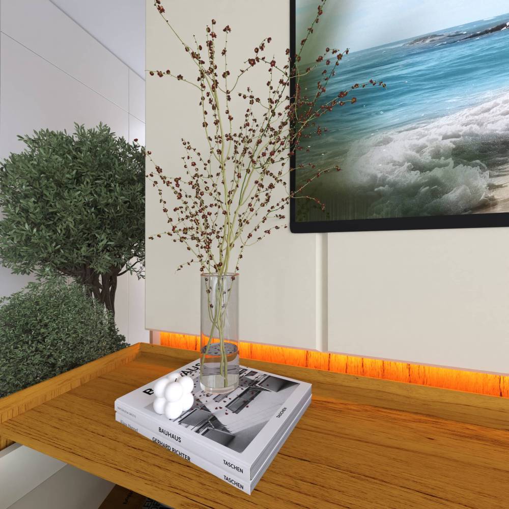 Conjunto Painel Magnífico 220 + Rack Magnífico 212 - Naturale/Off White