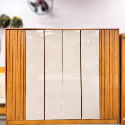 Guarda Roupa Barcelona Ripado 6 Portas c/ 6 Gavetas Tcil Móveis -  Cinamomo/Off White