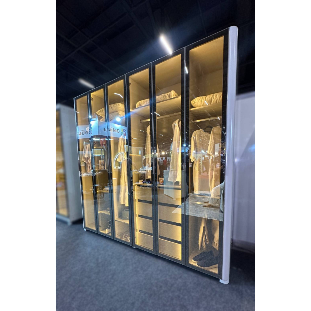 Guarda Roupa Casal com 6 Portas Reflecta com Pés com Led Innova - Off White