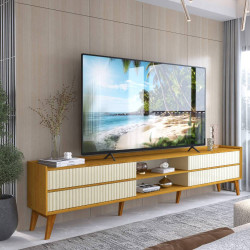 Rack Bancada Magnífico 212 para Tvs até 75″  - Naturale/Off White