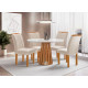 Mesa Berlim 100x100  Cinamomo Com 4 Cadeiras Dubai - Bege