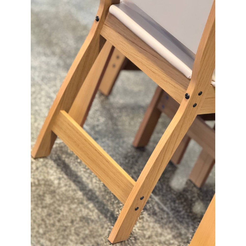 Conjunto Mesa de Jantar Bellagio 108x68cm Com 4 Cadeiras Clara - Freijo/Off White 