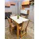 Conjunto Mesa de Jantar Bellagio 108x68cm Com 4 Cadeiras Clara - Freijo/Off White 