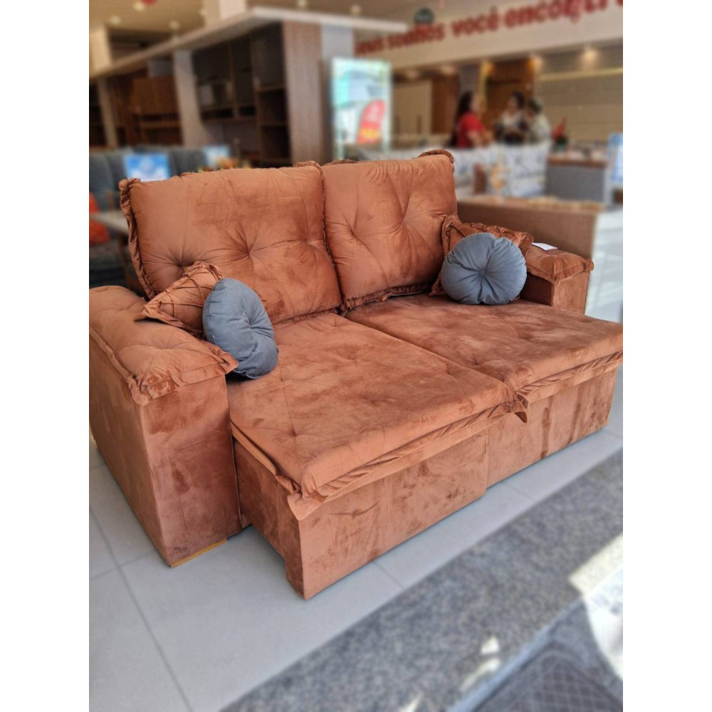 Sofá Retrátil e Reclinável Florida Confort 2m - Terracota