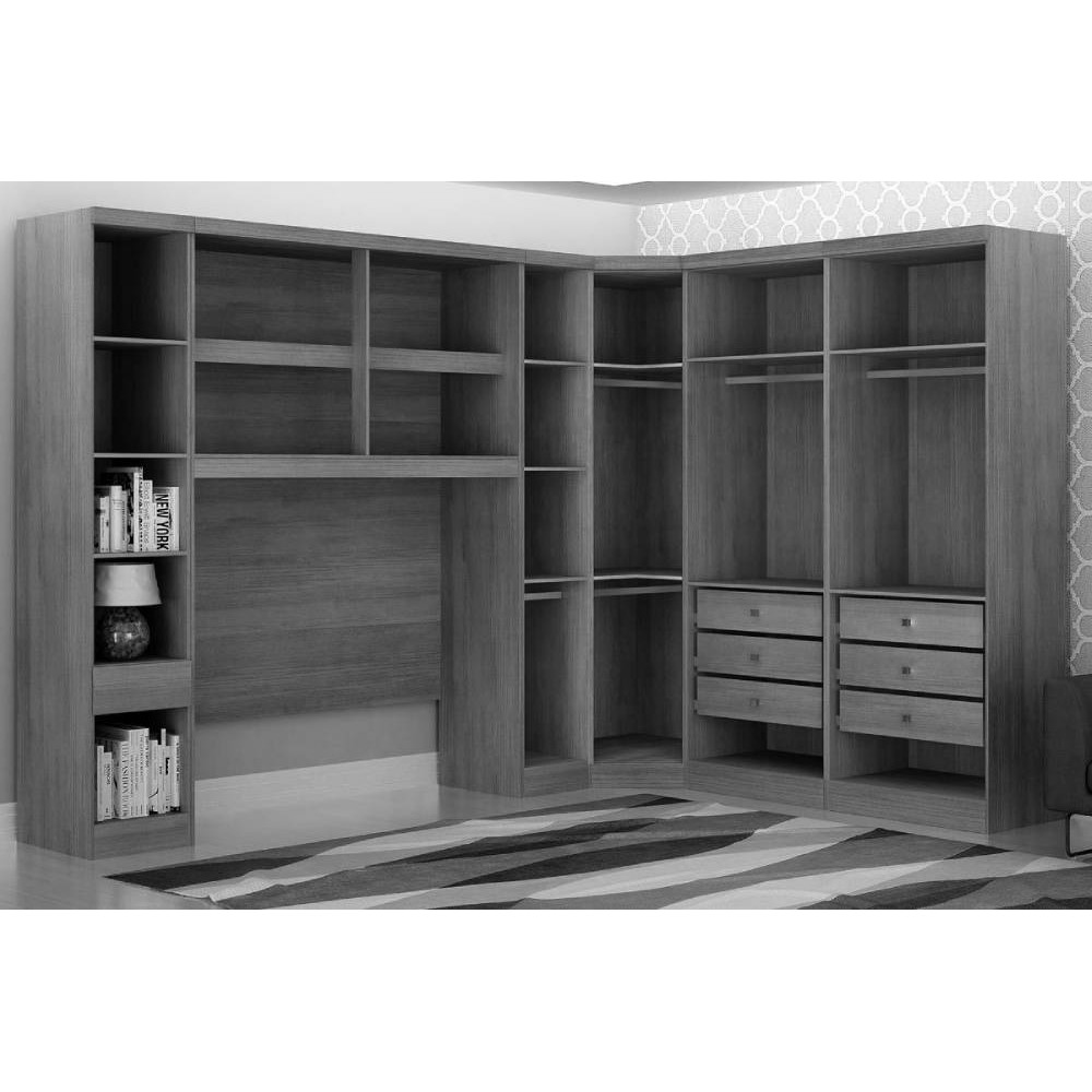 Guarda Roupa Modulado Rizon 005 Casal 6 Peças Novo Horizonte - Cinamomo/Off White
