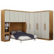 Guarda Roupa Modulado Rizon 005 Casal 6 Peças Novo Horizonte - Cinamomo/Off White