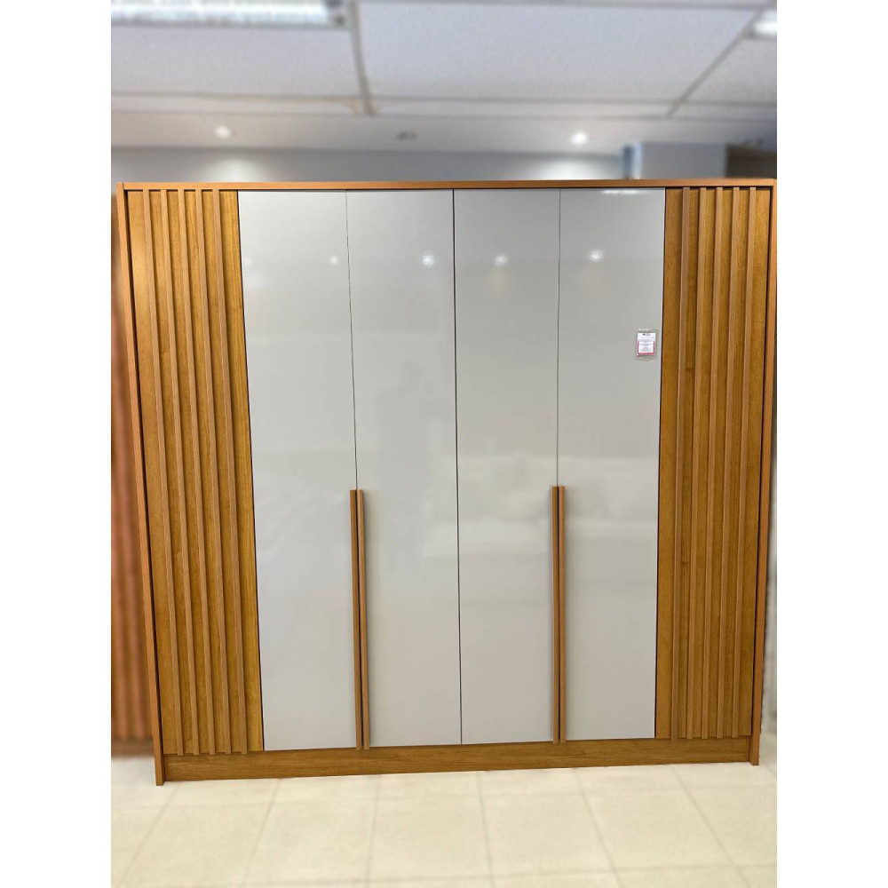 Guarda Roupa Casal Guarani c/ 6 Portas 4 Gavetas - Cinamomo/Off White