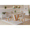 Mesa de Jantar Qatar 120x80 c/ 4 Cadeiras Dubai Bege - Cinamomo / Off White