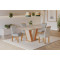 Mesa de Jantar Qatar 120x80 c/ 4 Cadeiras Dubai Linho Prata- Cinamomo / Off White
