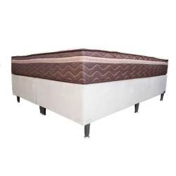 Colchão Ortobom Pantanal Superpocket Queen Molas Ensacadas 158x198x25 + Base Box Queen Bipartido 79x198 Courino - Branco