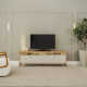 Rack Bancada Dubai 1.8 c/ Led Para Tv Até 75" - Tauari/Off white fosco