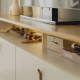 Rack Bancada Dubai 1.8 c/ Led Para Tv Até 75" - Tauari/Off white fosco