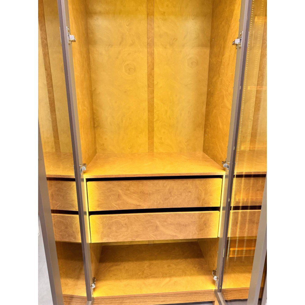 Guarda Roupa Casal com 6 Portas Reflecta com Pés com Led Imperatriz - Naturale
