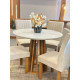 Mesa Berlim 100x100  Cinamomo Com 4 Cadeiras Dubai - Bege