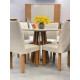 Mesa Berlim 100x100  Cinamomo Com 4 Cadeiras Dubai - Bege