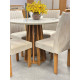 Mesa Berlim 100x100  Cinamomo Com 4 Cadeiras Dubai - Bege