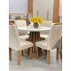 Mesa Berlim 100x100  Cinamomo Com 4 Cadeiras Dubai - Bege