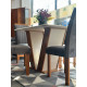 Mesa de Jantar Qatar 120x80 c/ 4 Cadeiras Dubai Veludo Cinza - Cinamomo / Off White