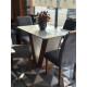 Mesa de Jantar Qatar 120x80 c/ 4 Cadeiras Dubai Veludo Cinza - Cinamomo / Off White