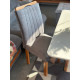 Mesa de Jantar Qatar 120x80 c/ 4 Cadeiras Dubai Veludo Cinza - Cinamomo / Off White