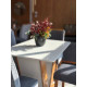 Mesa de Jantar Qatar 120x80 c/ 4 Cadeiras Dubai Veludo Cinza - Cinamomo / Off White