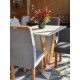 Mesa de Jantar Qatar 120x80 c/ 4 Cadeiras Dubai Veludo Cinza - Cinamomo / Off White