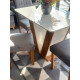 Mesa de Jantar Qatar 120x80 c/ 4 Cadeiras Dubai Veludo Cinza - Cinamomo / Off White