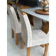 Mesa de Jantar Qatar 120x80 c/ 4 Cadeiras Dubai Bege - Cinamomo / Off White