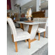 Mesa de Jantar Qatar 120x80 c/ 4 Cadeiras Dubai Bege - Cinamomo / Off White