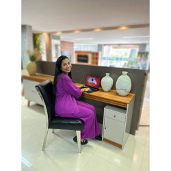 Escrivaninha Sevilha 120cm c/ 1 Porta  1 Gaveta - Off White/Naturalle Escrivaninha Sevilha 120cm c/ 1 Porta  1 Gaveta - Off White/Naturalle