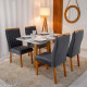 Mesa de Jantar Pedro 120x80 c/ 4 Cadeiras Genova Cinza - Mel / Off White