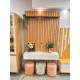 Conjunto Painel Ripado 1412 e Nicho Niágara 1361 - Freijó / Off White Matte