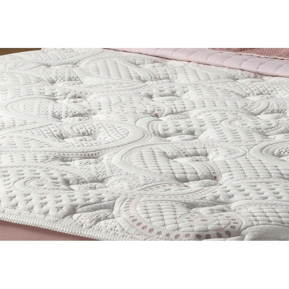Base Box King Size 193x203 Courino - Branco + Colchão King Size Patroa dos Móveis 193×203x33 Molas Ensacadas Visco Gel–Anjos