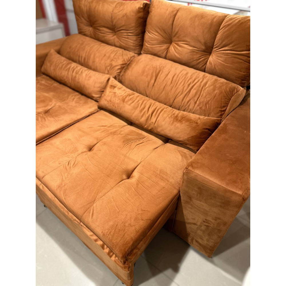 Sofá Retrátil e Reclinável 3 Lugares Beatriz – Terracota