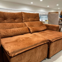 Sofá Retrátil e Reclinável 3 Lugares Beatriz – Terracota