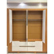 Guarda Roupa Casal Doble Ripado 6 Portas 4 Gavetas - Cinamomo/Off White