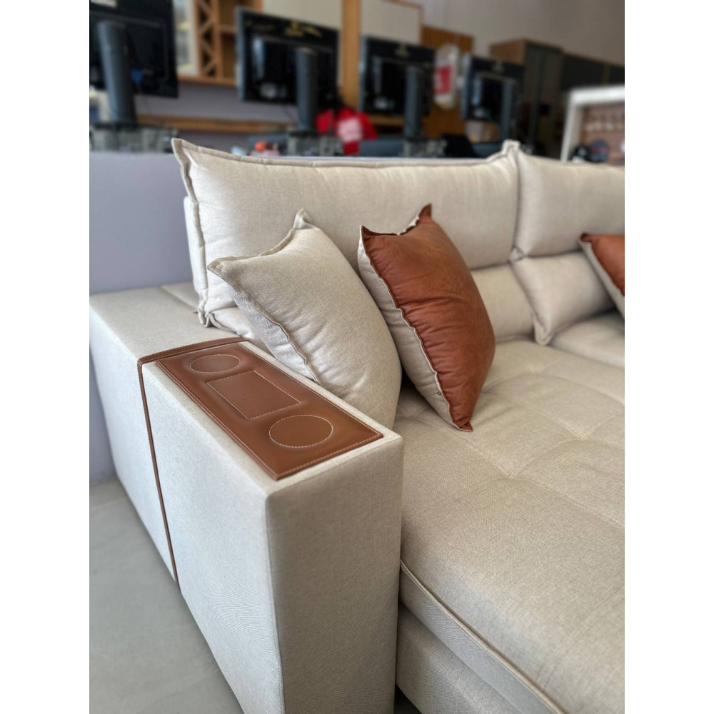 Sofá Retrátil e Reclinável Chanel confort 2,30m - Linho Bege