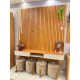 Painel Ripado Lyon com Nicho Lyon 186cm 3 Gavetas c/ Led cascata e Prateleira - Naturalle / Off White
