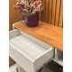 Painel Ripado Lyon com Nicho Lyon 186cm 3 Gavetas c/ Led cascata e Prateleira - Naturalle / Off White